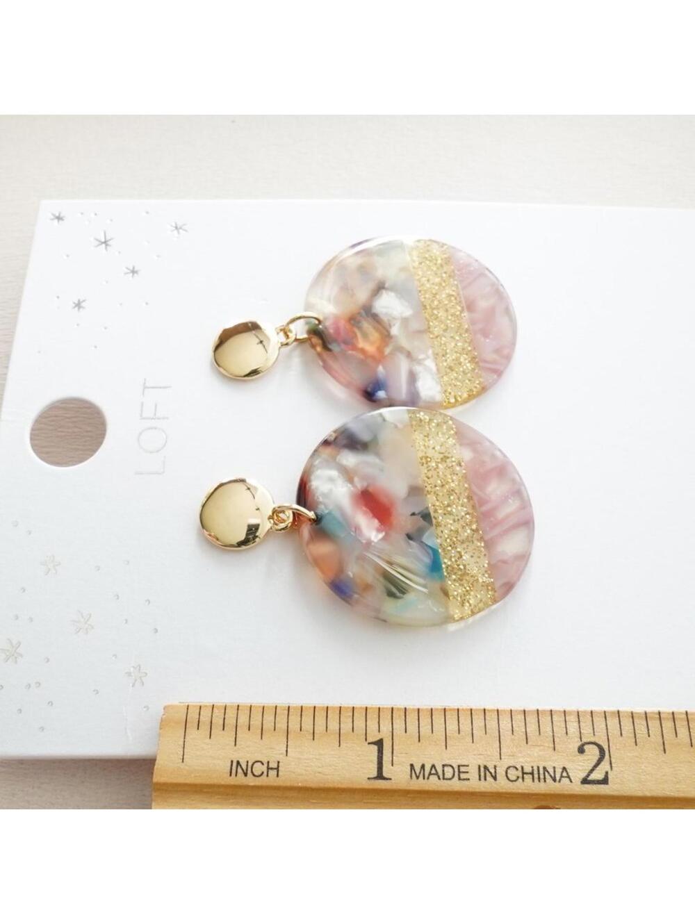 LOFT Glitter Resin Drop Earrings - Picture 3 of 3